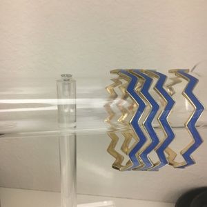 Set of 4 Blue Enamel Stacking Bracelets